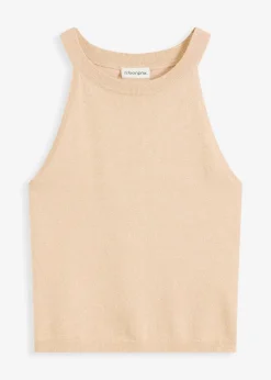 Outlet Stricktop mit metallic-Effekt Damen Shirts & Tops