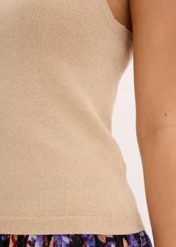 Outlet Stricktop mit metallic-Effekt Damen Shirts & Tops
