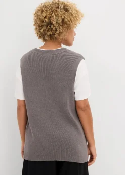 Damen bonprix Bekleidung·Umstandsmode|Bekleidung·Jeans|Strick-Weste aus Baumwoll-Mix