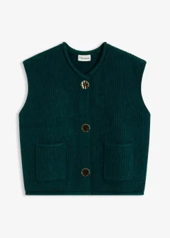 Damen bonprix Bekleidung·Umstandsmode|Bekleidung·Hosen|Strickweste mit dekorativen Knöpfen