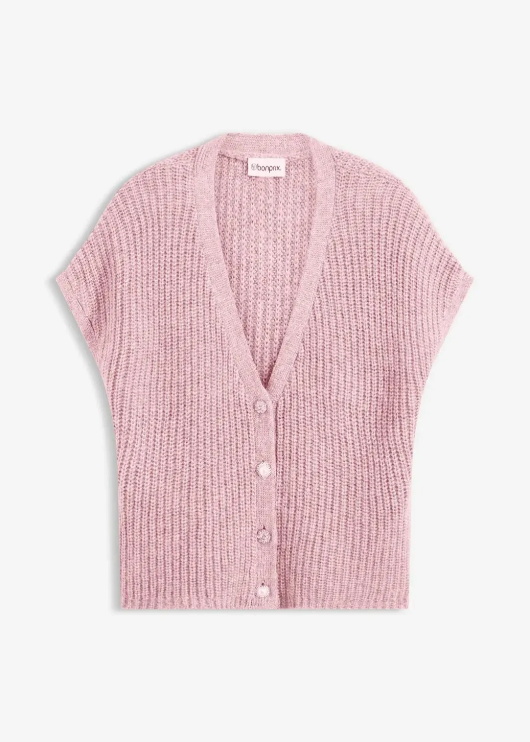 Damen bonprix Bekleidung·Umstandsmode|Strickmode|Strick-Weste mit dekorativen Knöpfen und Wollanteil