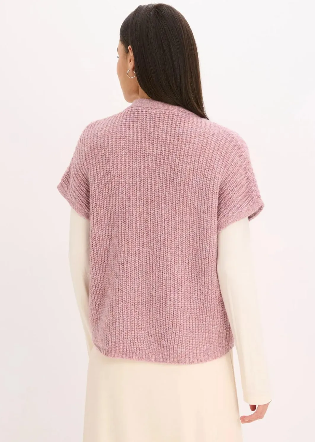 Damen bonprix Bekleidung·Umstandsmode|Strickmode|Strick-Weste mit dekorativen Knöpfen und Wollanteil