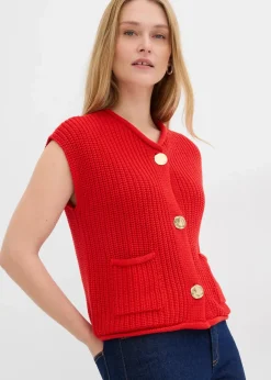 Damen bonprix Bekleidung·Umstandsmode|Bekleidung·Hosen|Strick-Weste mit Taschen