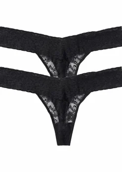 Damen bonprix Wäsche·Dessous|Wäsche·Höschen|String aus Spitze (2er Pack)