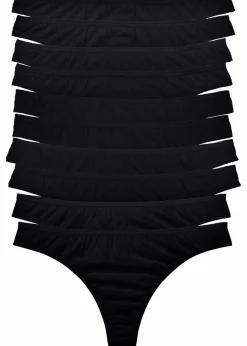 Damen bonprix Wäsche·Basics|Wäsche·Baumwollunterwäsche|String (10er Pack)