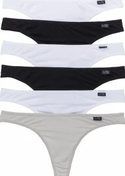 Damen bonprix Höschen|Baumwollunterwäsche|String mit Bio-Baumwolle (6er Pack)