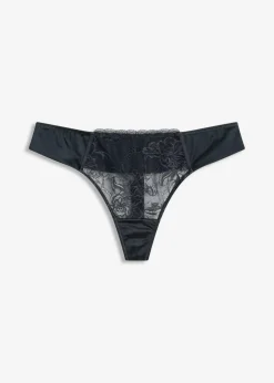 Sale String mit zarter Spitze und Glanzeffekt Damen Wäsche·Dessous|Wäsche·Höschen