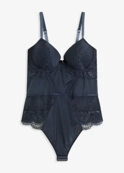 Damen bonprix Wäsche·Bodies|Wäsche·Dessous|Stringbody mit Glanzeffekt