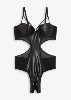 Hot Stringbody ouvert mit Wetlook Damen Große Cups D-H|Erotikwäsche