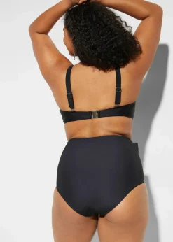 Damen bonprix Nachhaltigere Materialien|Mix & Match|Strong Highwaist Shape-Bikinihose mit Bindeband