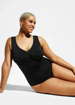 Damen bonprix Nachhaltigere Materialien|Shapewear|Strong Shape-Badeanzug mit V-Ausschnitt