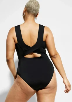 Damen bonprix Nachhaltigere Materialien|Shapewear|Strong Shape-Badeanzug mit V-Ausschnitt