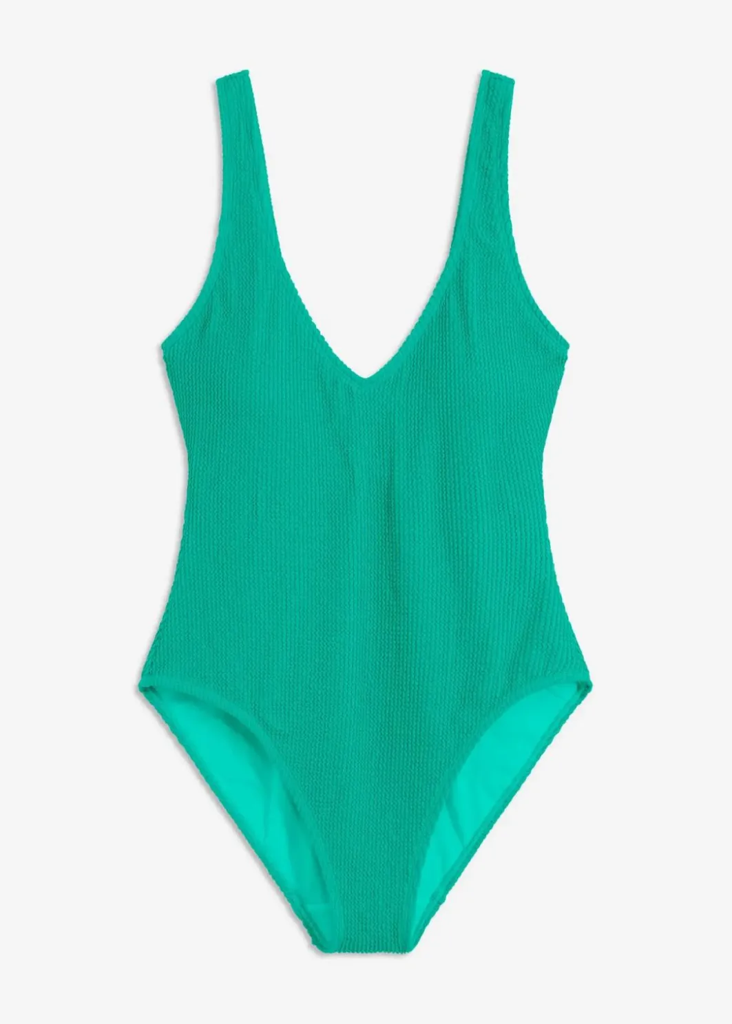 Clearance Strukturierter Badeanzug mit tiefem Ausschnitt Damen Badeanzüge