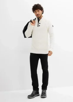 Clearance Strukturierter-Stehkragenpullover mit recycelter Baumwolle Herren Große Größen|Pullover & Strickjacken