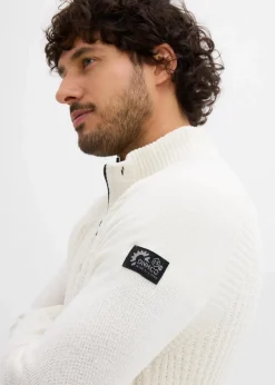 Clearance Strukturierter-Stehkragenpullover mit recycelter Baumwolle Herren Große Größen|Pullover & Strickjacken