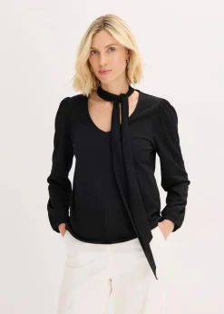 Best Struktur-Shirt mit abnehmbarer Schluppe Damen Shirts & Tops