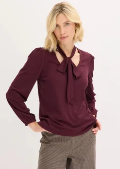 Hot Struktur-Shirt mit abnehmbarer Schluppe Damen Shirts & Tops