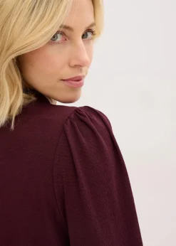 Hot Struktur-Shirt mit abnehmbarer Schluppe Damen Shirts & Tops