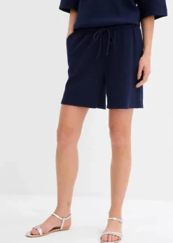 Outlet Strukturshorts aus reiner Baumwolle Damen Hosen|Zweiteiler & Sets