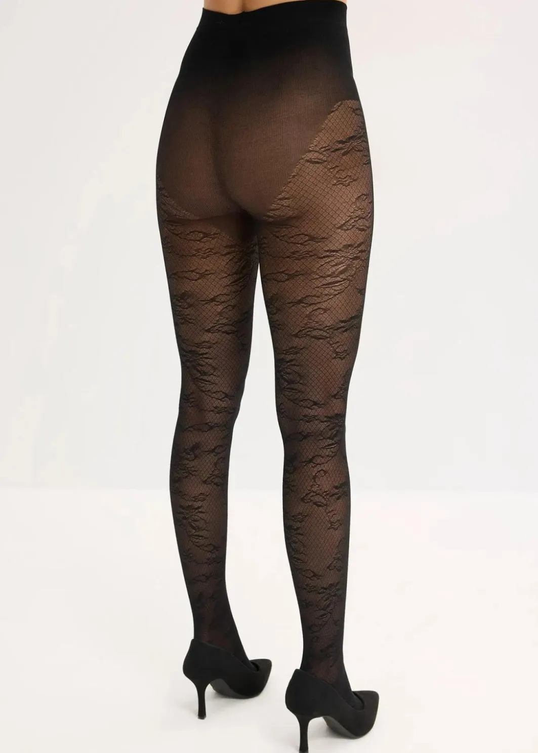 Damen bonprix Wäsche·Socken & Strumpfhosen|Socken & Strumpfhosen|Strumpfhose mit floralem Netzmuster