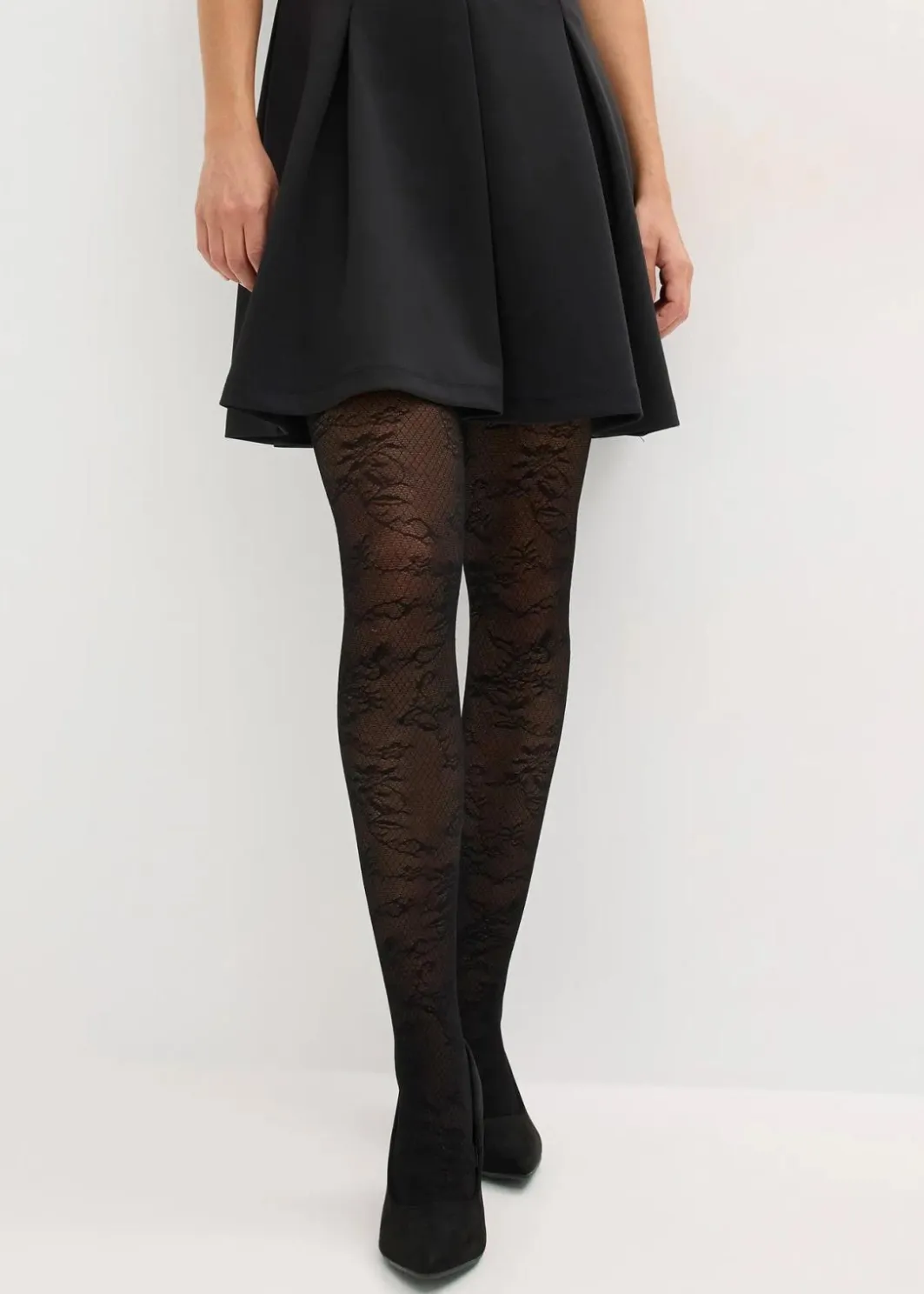 Damen bonprix Wäsche·Socken & Strumpfhosen|Socken & Strumpfhosen|Strumpfhose mit floralem Netzmuster