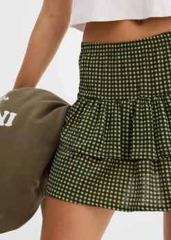 New Stufenrock aus strukturiertem Crêpe Damen Bekleidung·Sportbekleidung|Röcke