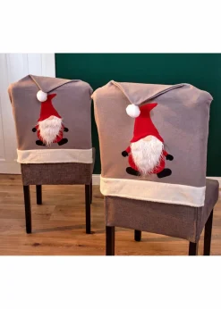 bonprix Hussen & Sofaüberwürfe|Weihnachtsdeko & -Textilien·Tischdekoration|Stuhlhusse mit Wichtel (4er Pack)
