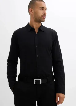 Herren bonprix Große Größen|Hemden|Super-Stretchhemd aus Baumwoll-Piqué, Slim Fit