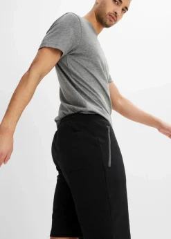 Clearance Sweat-Bermuda mit praktischen Reißverschlusstaschen Herren Shorts|Basics