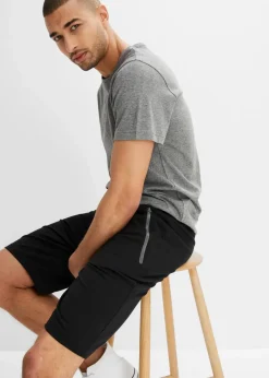 Clearance Sweat-Bermuda mit praktischen Reißverschlusstaschen Herren Shorts|Basics