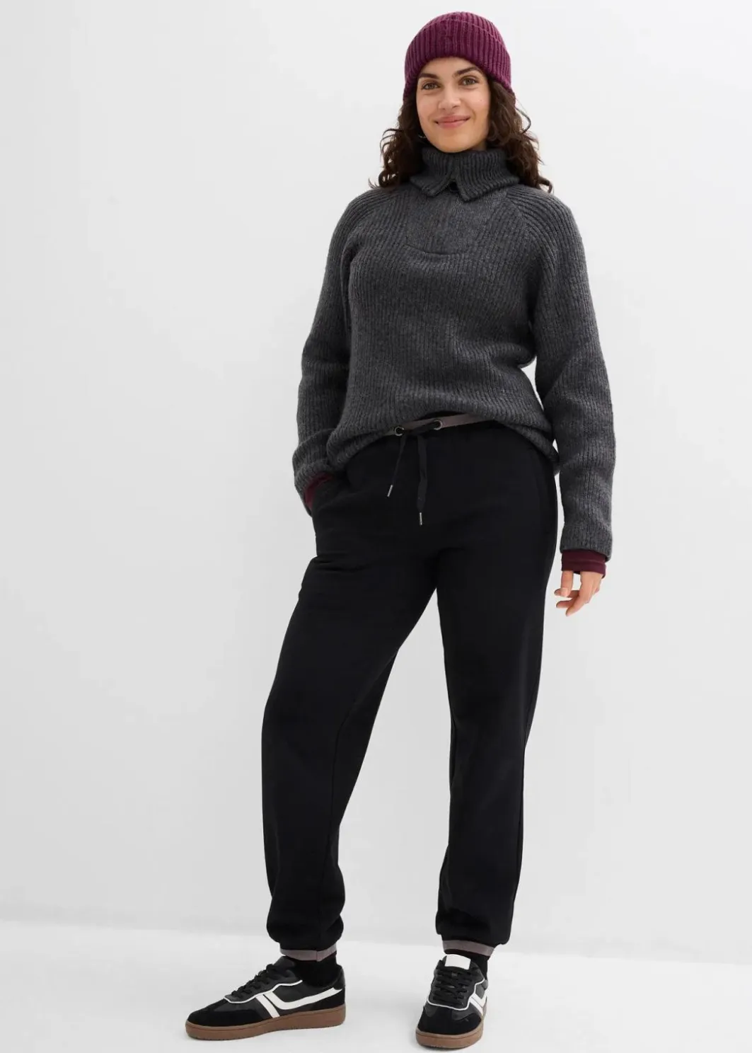 Damen bonprix Bekleidung·Blusen & Tuniken|Bekleidung·Kleider|Sweathose aus Baumwoll-Mix, 2er Pack