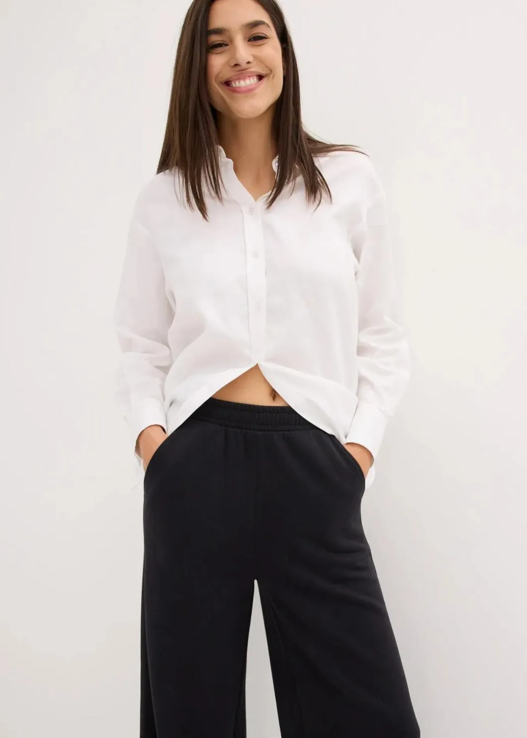 Damen bonprix Bekleidung·Blusen & Tuniken|Bekleidung·Kleider|Sweathose aus Baumwoll-Mix