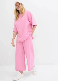 Damen bonprix Hosen|Sweat|Sweathose aus Bio-Baumwolle, 7/8 Länge