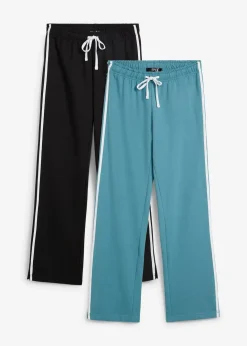 Damen bonprix Hosen|Sweat|Sweathose aus reiner schwerer Baumwolle (2er-Pack )