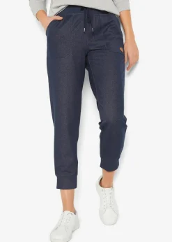 Hot 7/8-Sweathose in Jeansoptik Damen Sweat|Hosen
