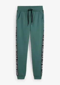 Damen bonprix Hosen|Sweat|Sweathose mit Bündchen und Statement-Druck