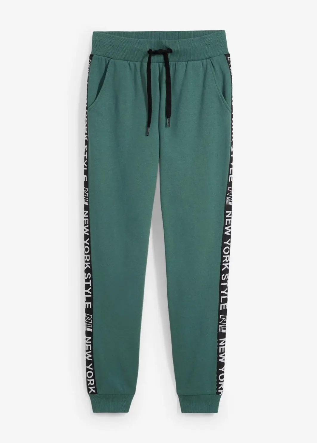 Damen bonprix Hosen|Sweat|Sweathose mit Bündchen und Statement-Druck