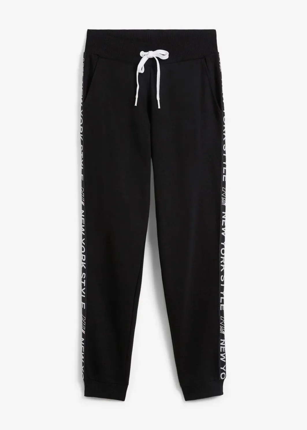 Damen bonprix Bekleidung·Blusen & Tuniken|Bekleidung·Kleider|Sweathose mit Bündchen und Statement-Druck