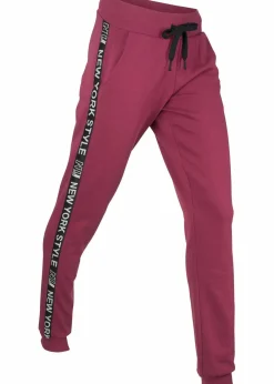 Hot Sweathose mit Bündchen und Statement-Druck Damen Hosen|Sweat
