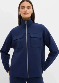 Damen bonprix Bekleidung·Blusen & Tuniken|Sweat|Sweatjacke aus leicht glänzendem Viskose-Mix