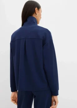 Damen bonprix Bekleidung·Blusen & Tuniken|Sweat|Sweatjacke aus leicht glänzendem Viskose-Mix