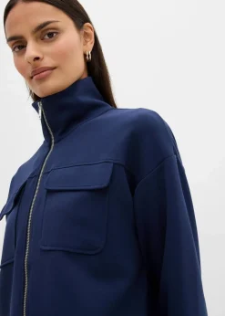 Damen bonprix Bekleidung·Blusen & Tuniken|Sweat|Sweatjacke aus leicht glänzendem Viskose-Mix