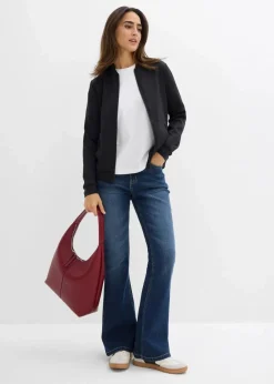 Damen bonprix Bekleidung·Röcke|Bekleidung·Blusen & Tuniken|Sweatjacke aus Scuba mit Reißverschluss