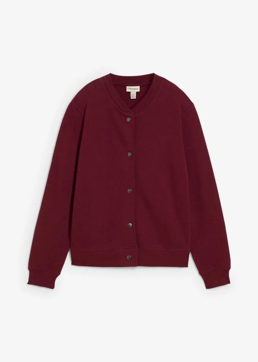 Damen bonprix Nachhaltigere Materialien|Sweat|Sweatjacke mit Knopfleiste