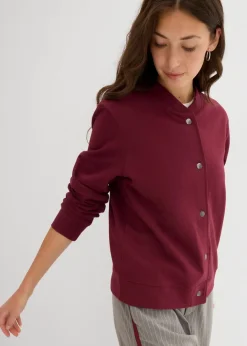 Damen bonprix Nachhaltigere Materialien|Sweat|Sweatjacke mit Knopfleiste
