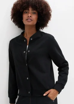 Damen bonprix Bekleidung·Blusen & Tuniken|Sweat|Sweatjacke mit Knopfleiste