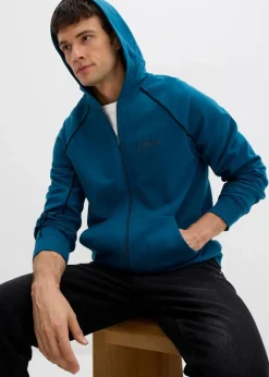 Herren bonprix Große Größen|Sportbekleidung|Sweatjacke mit Kontrastdetails aus reiner Baumwolle