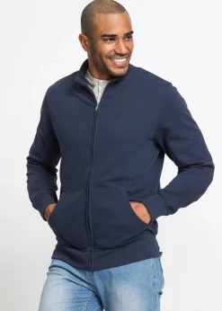 Herren bonprix Große Größen|Basics|Sweatjacke mit Stehkragen