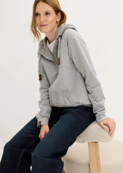 Sweatjacke mit Strickkapuze und Tasche Damen Bekleidung·Blusen & Tuniken|Nachhaltigere Materialien