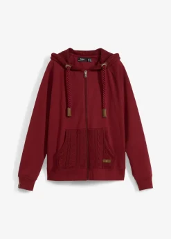 Sweatjacke mit Strickkapuze und Tasche Damen Sweat|Nachhaltigere Materialien